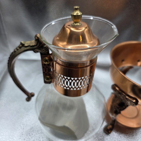 Elegant Copper and Glass Coffee Maker - Picture 3 of 5